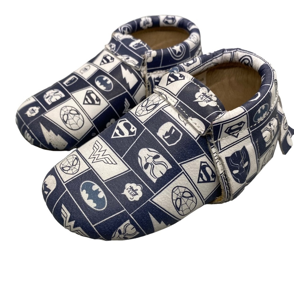 Monkey Feet Baby Infant Shoes Leather Superhero Batman Spider-Man 12-18‎ Months